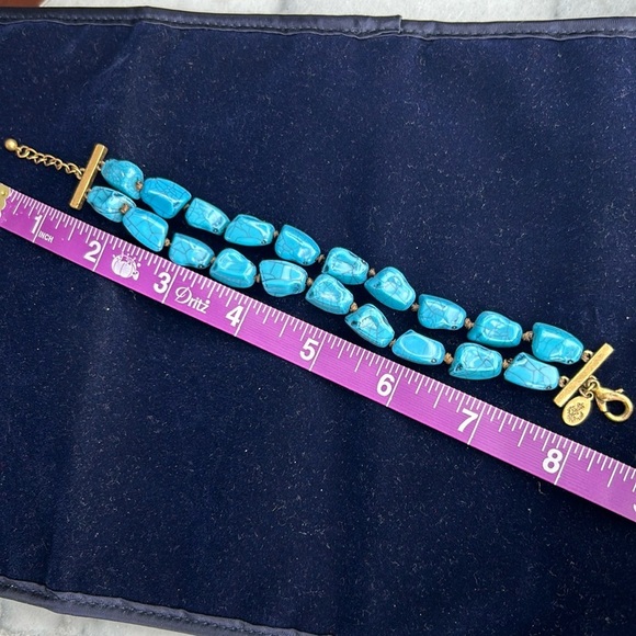 Premier Design Ann Arbor Michigan blue beads knotted lobster clasp bracelet EUC - Picture 1 of 14